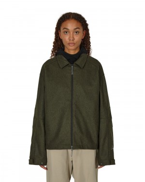 Olive ROA Zip Up Shirt Jacket | LGMXK-7156