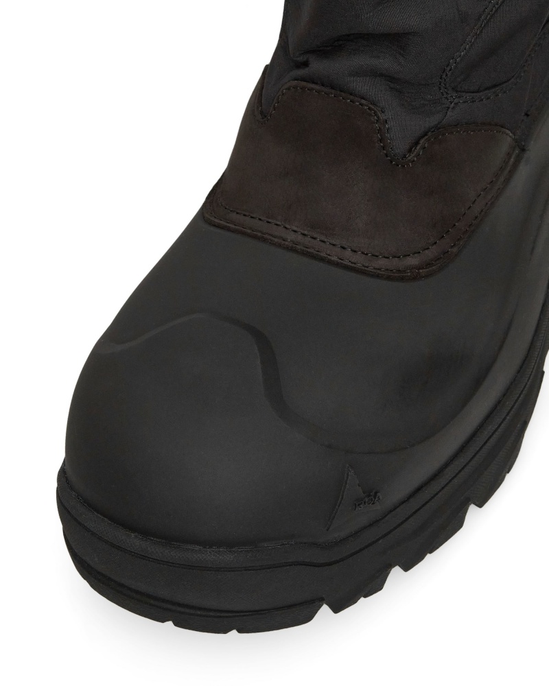 Black ROA Cowel Rubber Boots | YZURS-2953