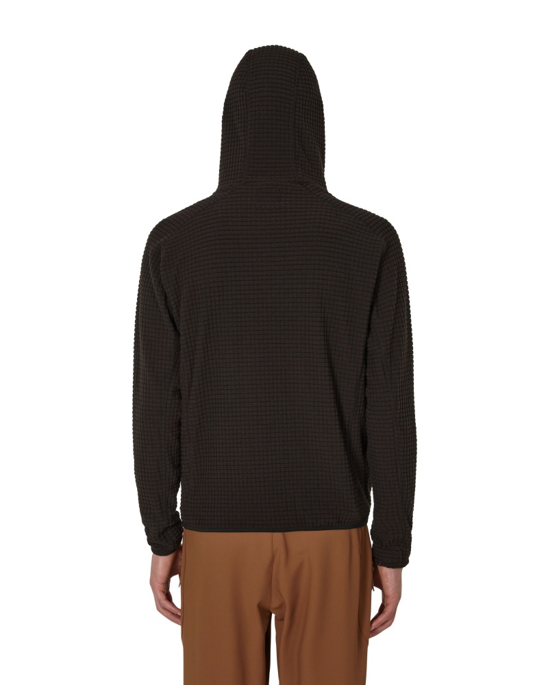 Black ROA Grid Hoodie | QVRLK-4125