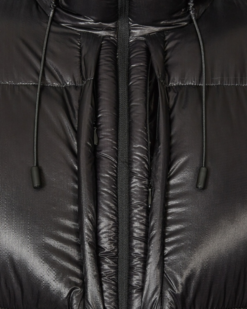 Black ROA Heavy Long Down Jacket | LHORY-1570