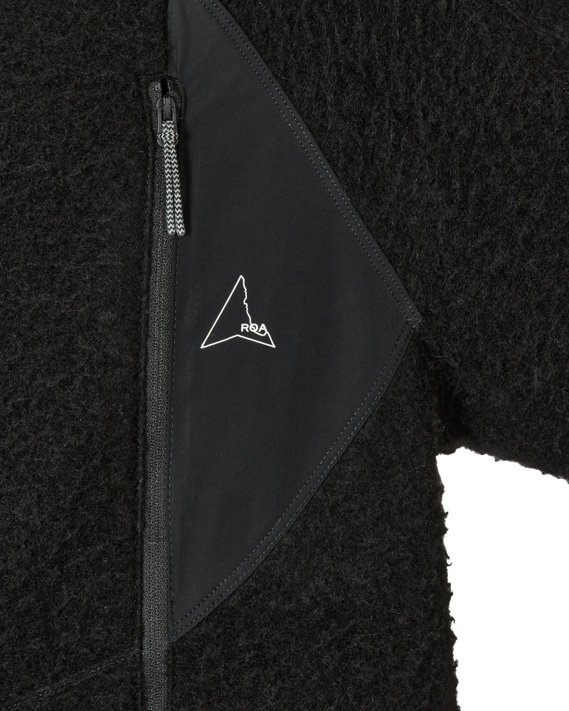 Black ROA Polar Fleece Jacket | CVDSX-6378