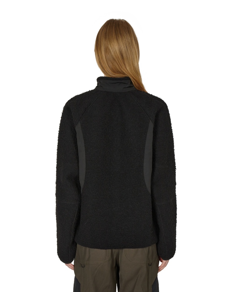 Black ROA Polar Fleece Jacket | CVDSX-6378