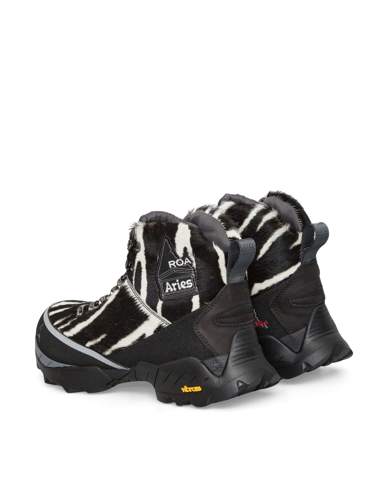 Black / White ROA Andreas Aries Hiking Shoes | ZYBEO-9231