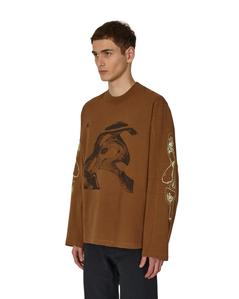 Brown ROA T-shirt Graphic Long Sleeve | JKWNI-5718