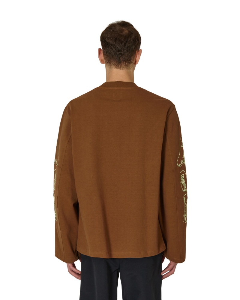 Brown ROA T-shirt Graphic Long Sleeve | JKWNI-5718