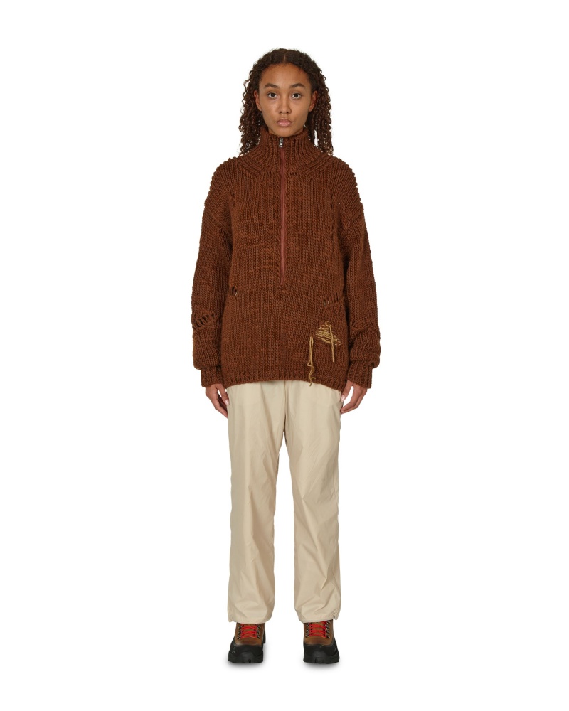 Brown ROA Winter Hand Made Zip Up Tops | UXHNA-5209