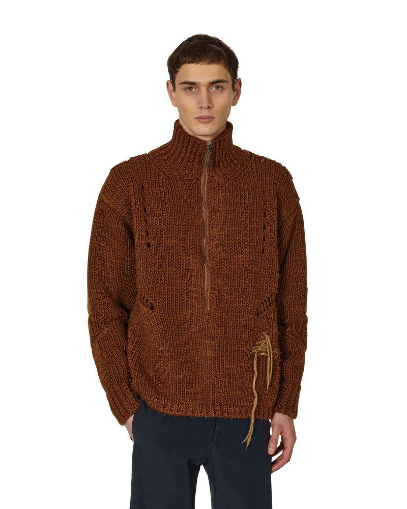 Brown ROA Winter Hand Made Zip Up Tops | UXHNA-5209