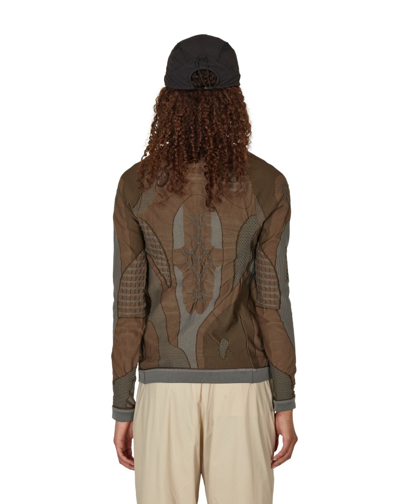 Brown / Grey ROA Roundneck 3D Knitwear | YVGNA-9546