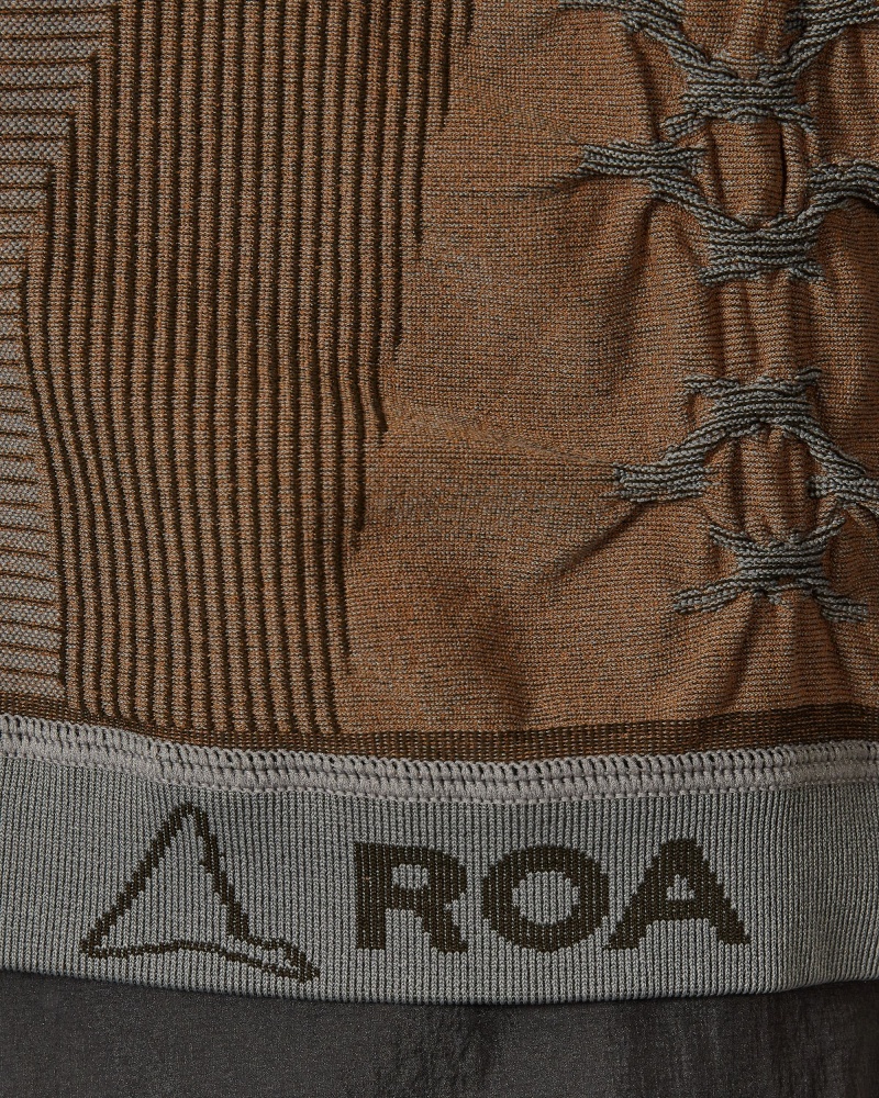 Brown / Grey ROA Roundneck 3D Knitwear | YVGNA-9546