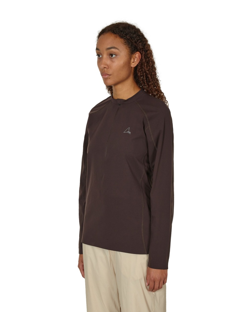 Dark Brown ROA T-shirt Technical Long Sleeve | LAEYB-6049