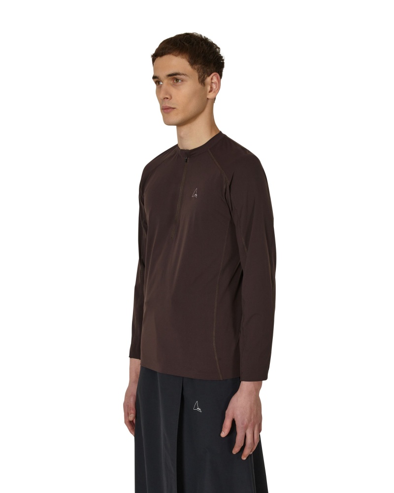 Dark Brown ROA T-shirt Technical Long Sleeve | LAEYB-6049