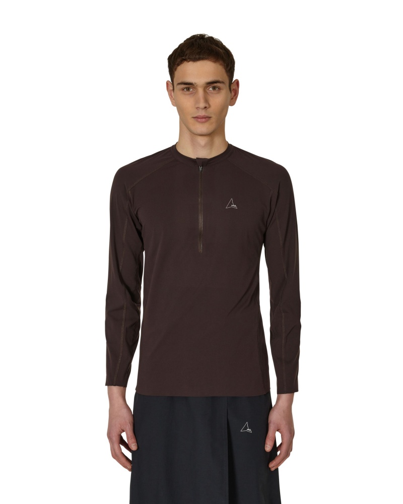 Dark Brown ROA T-shirt Technical Long Sleeve | LAEYB-6049