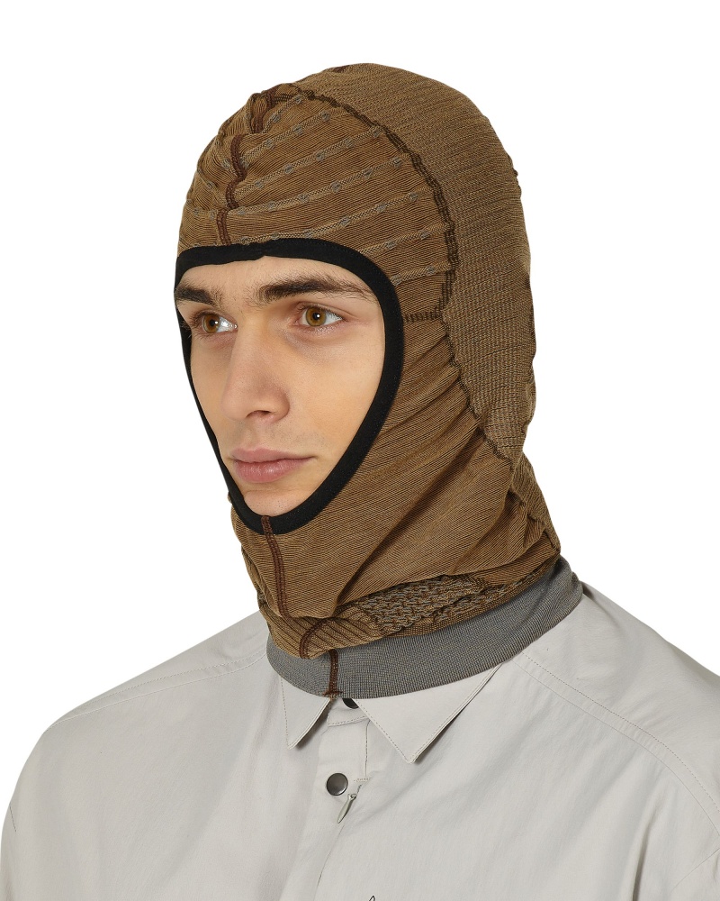 Grey Brown ROA Balaclava 3D Knit Beanie | XBERZ-9142