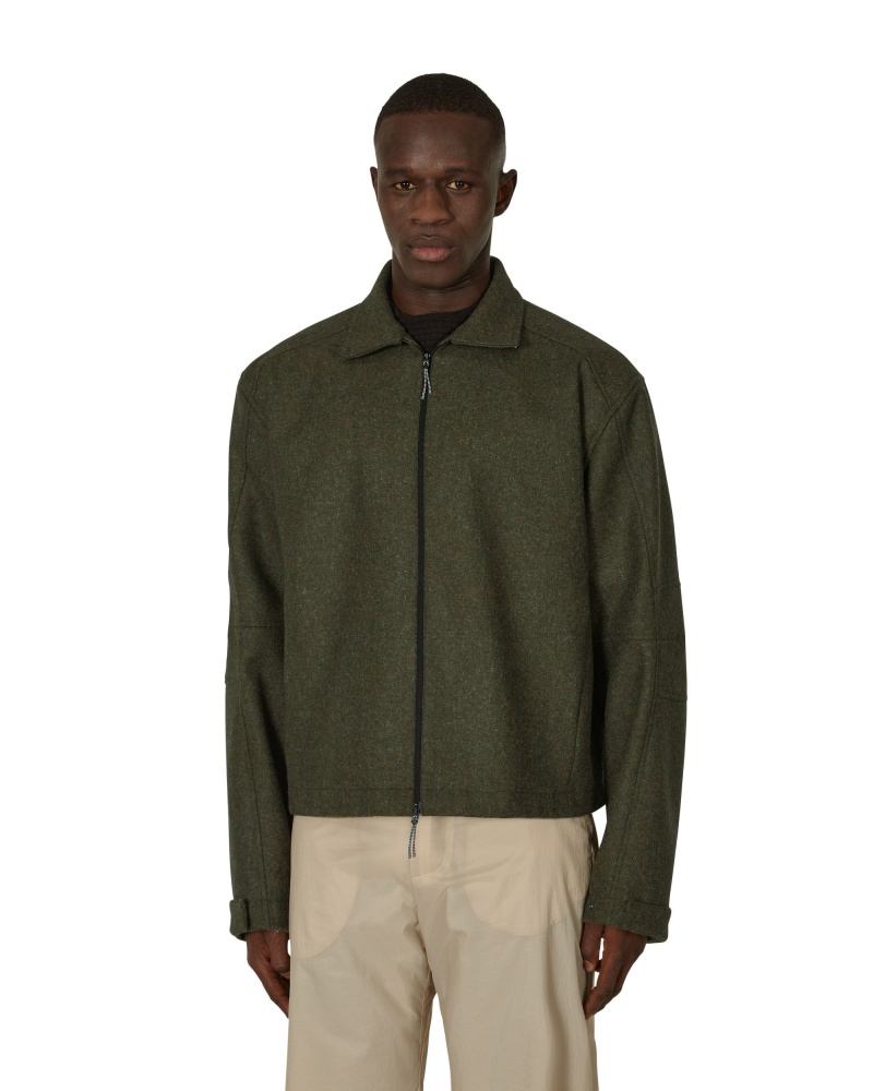 Olive ROA Zip Up Shirt Jacket | LGMXK-7156