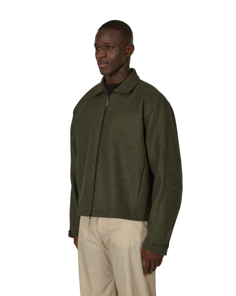 Olive ROA Zip Up Shirt Jacket | LGMXK-7156