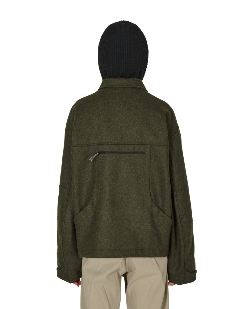 Olive ROA Zip Up Shirt Jacket | LGMXK-7156