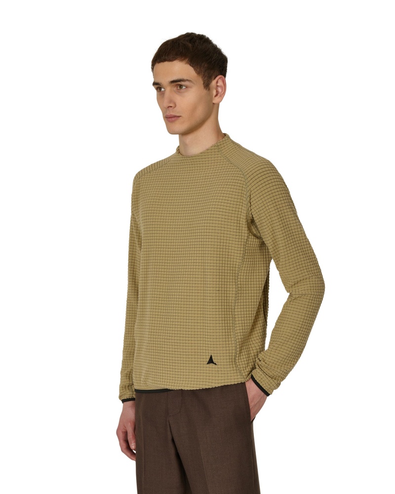 Silver Olive ROA Grid Mockneck Knitwear | XHVJM-9327