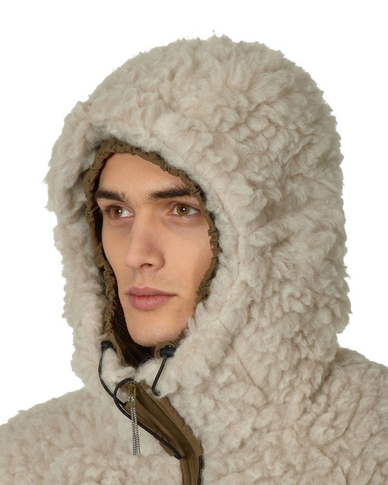 Silver Olive ROA Heavy Furry Jacket | RLZOA-6709