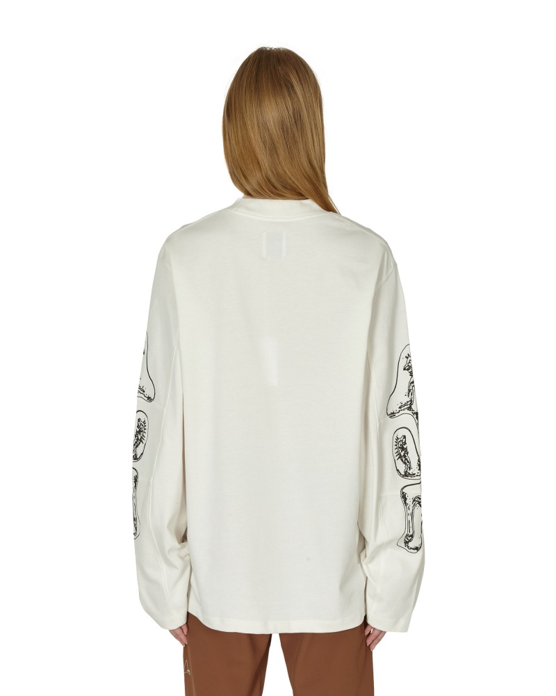 White ROA T-shirt Graphic Long Sleeve | GIWTO-5249