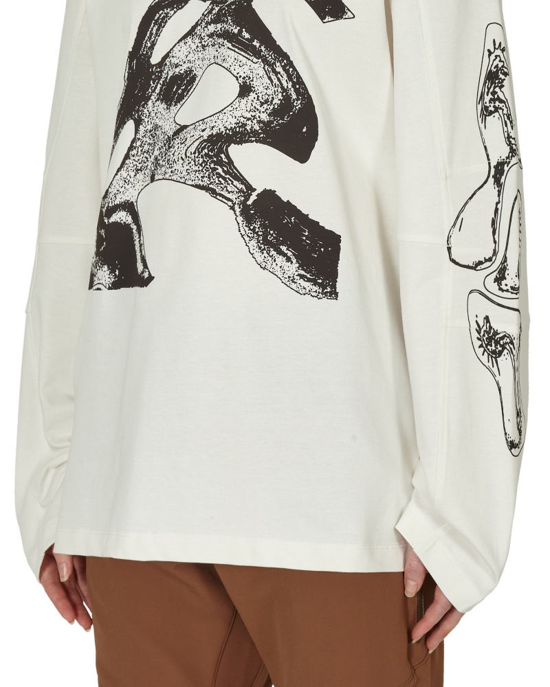 White ROA T-shirt Graphic Long Sleeve | GIWTO-5249