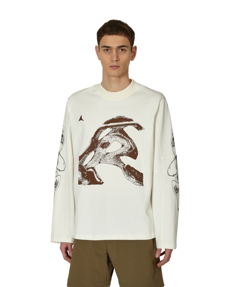 White ROA T-shirt Graphic Long Sleeve | GIWTO-5249